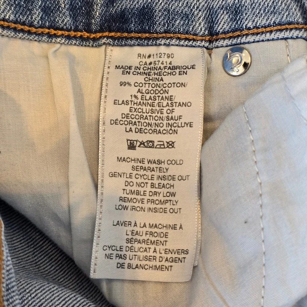 True Religion Rocco Relaxed Skinny Moto Jeans Light Wash Blue Mens 28x32